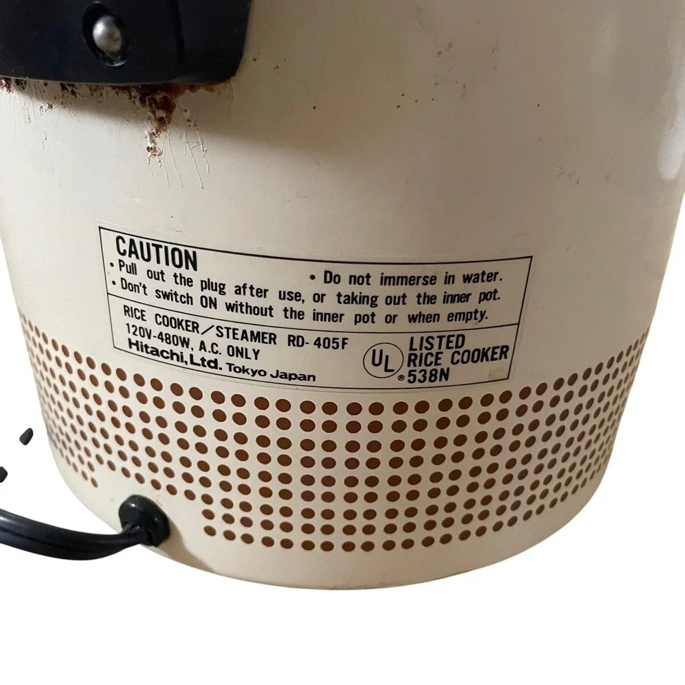 Vintage Hitachi‎ RD 405F Automatic Rice Cooker Steamer Beige 120V